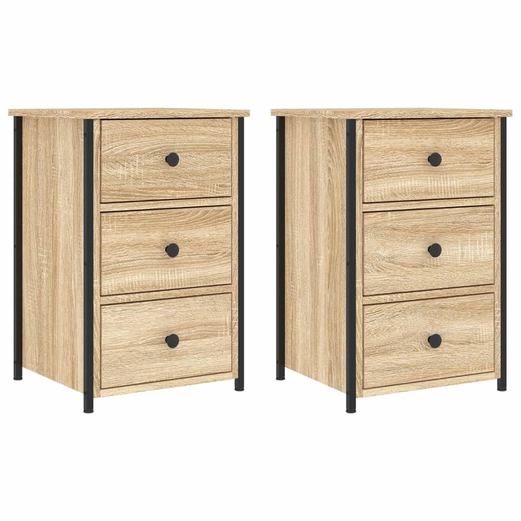 Comodini 2 pz Rovere Sonoma 40x36x60 cm in Legno Multistrato