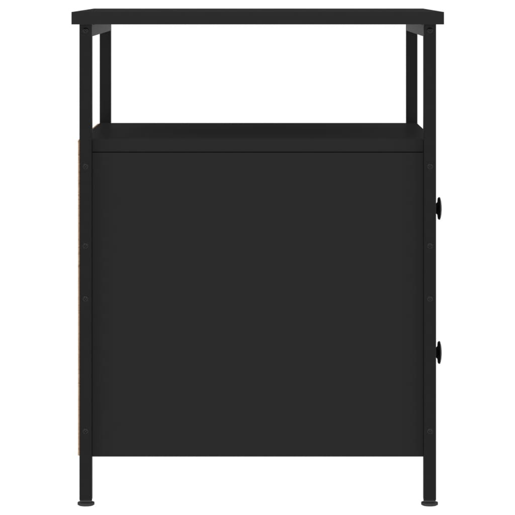 Comodino Nero 44x45x60 cm in Legno Multistrato