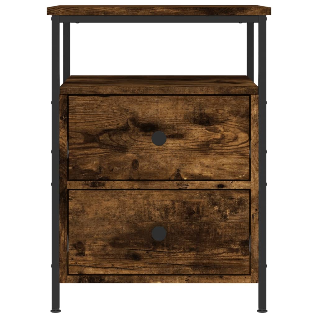 Comodini 2 pz Rovere Fumo 44x45x60 cm in Legno Multistrato