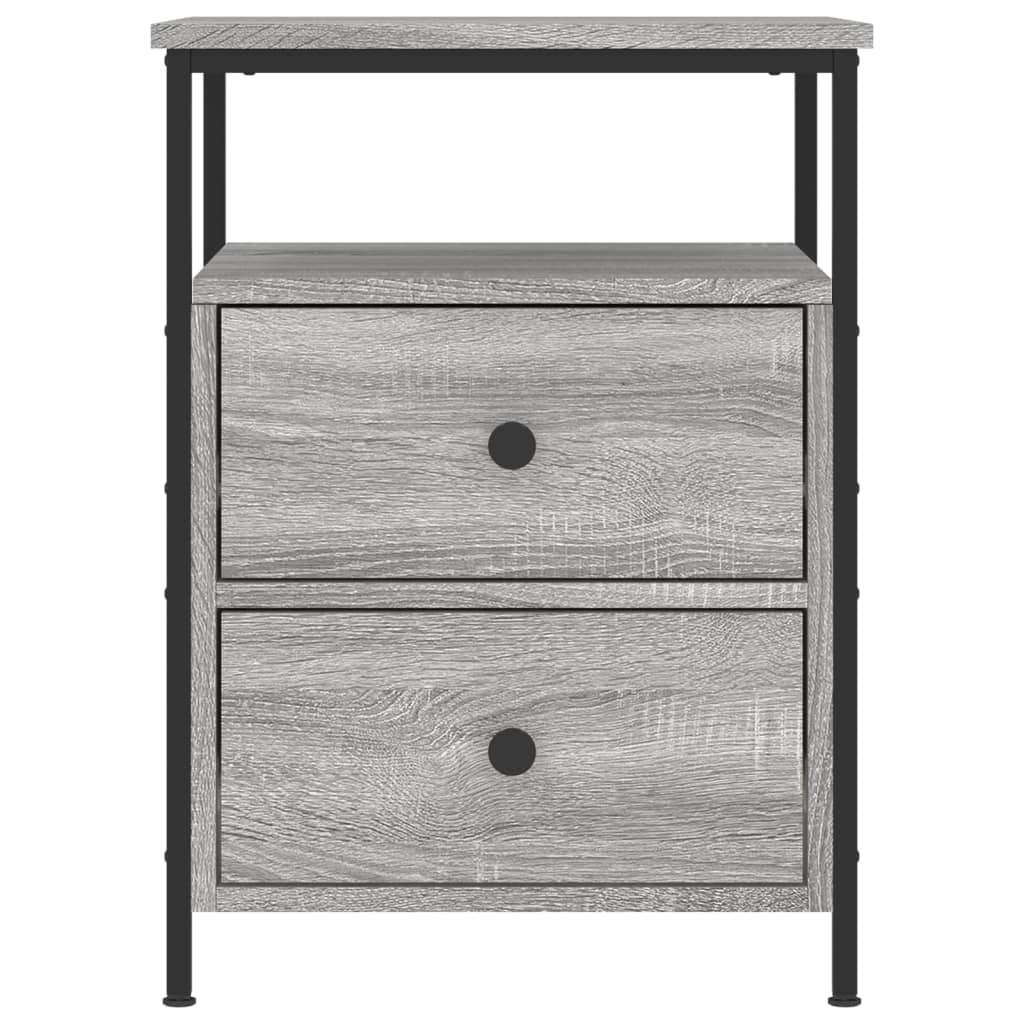 Comodini 2 pz Grigio Sonoma 44x45x60 cm in Legno Multistrato