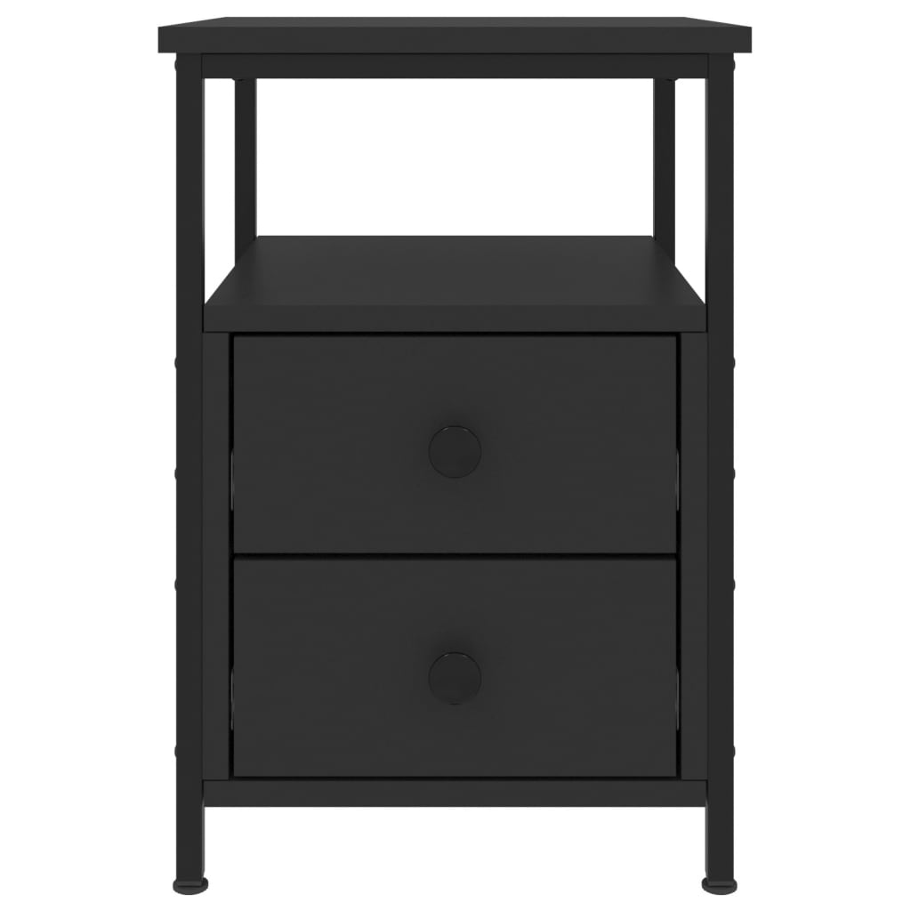 Comodini 2 pz Neri 34x35,5x50 cm in Legno Multistrato