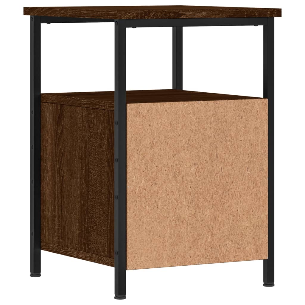 Comodini 2pz Rovere Marrone 34x35,5x50 cm in Legno Multistrato