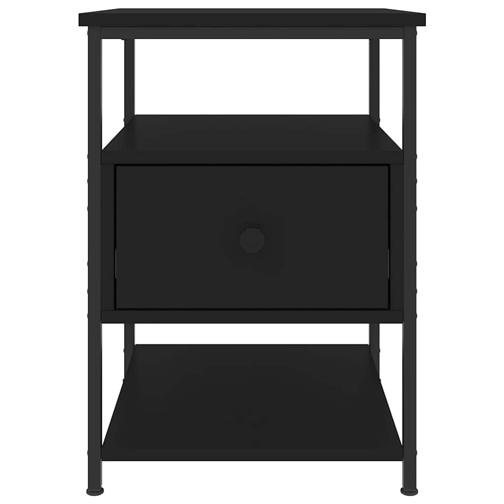 Comodini 2pz Neri 40x42x56 cm in Legno Multistrato