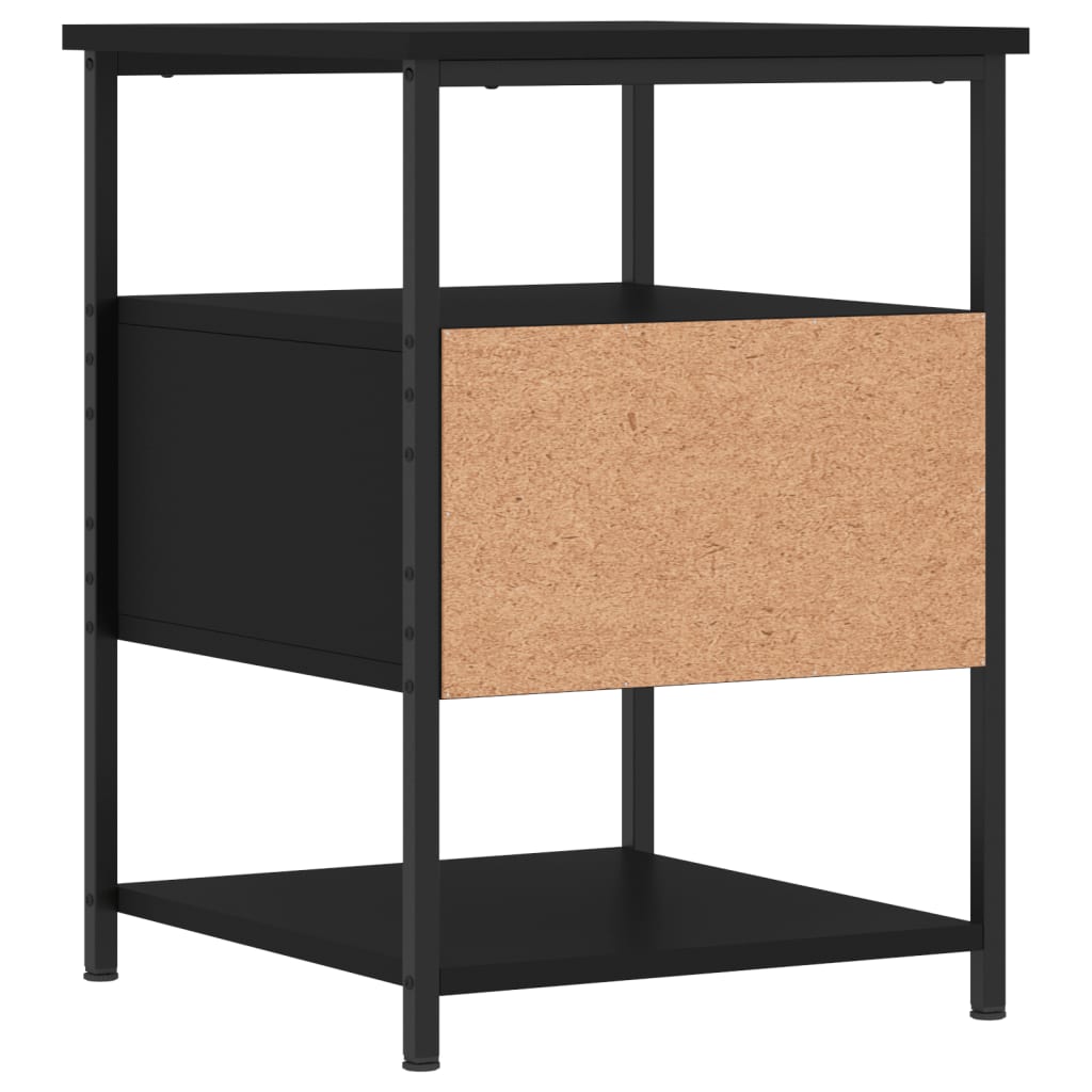 Comodini 2pz Neri 40x42x56 cm in Legno Multistrato