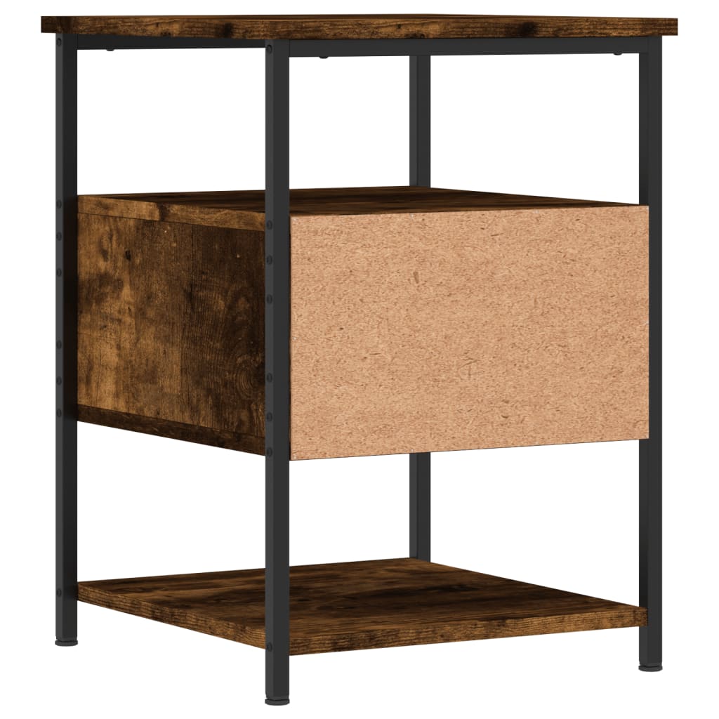 Comodini 2 pz Rovere Fumo 40x42x56 cm in Legno Multistrato