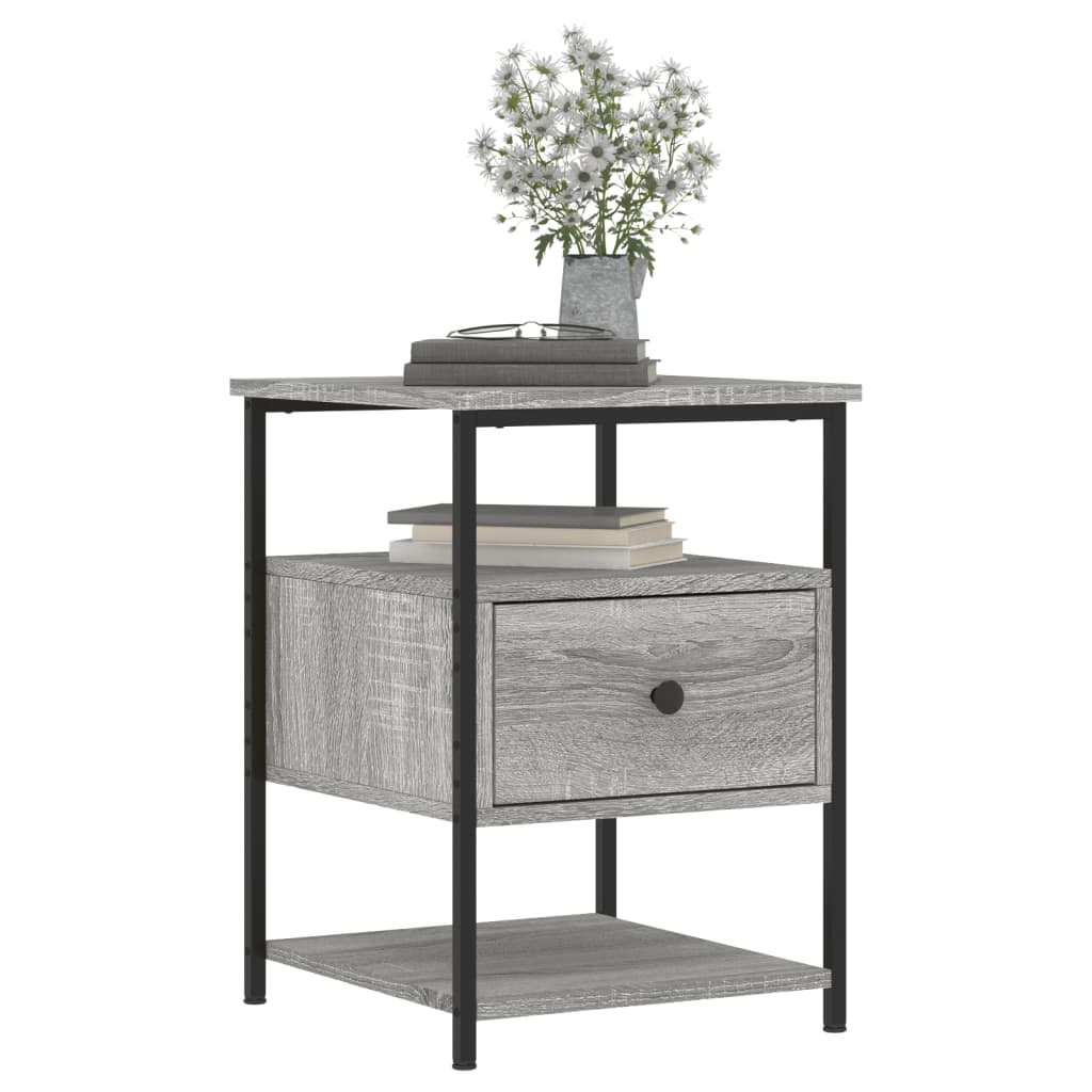 Comodino Grigio Sonoma 40x42x56 cm in Legno Multistrato