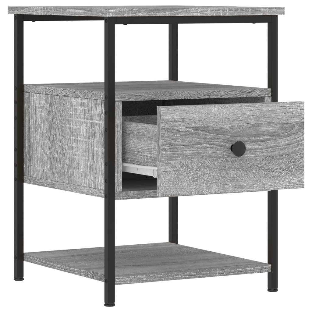 Comodino Grigio Sonoma 40x42x56 cm in Legno Multistrato