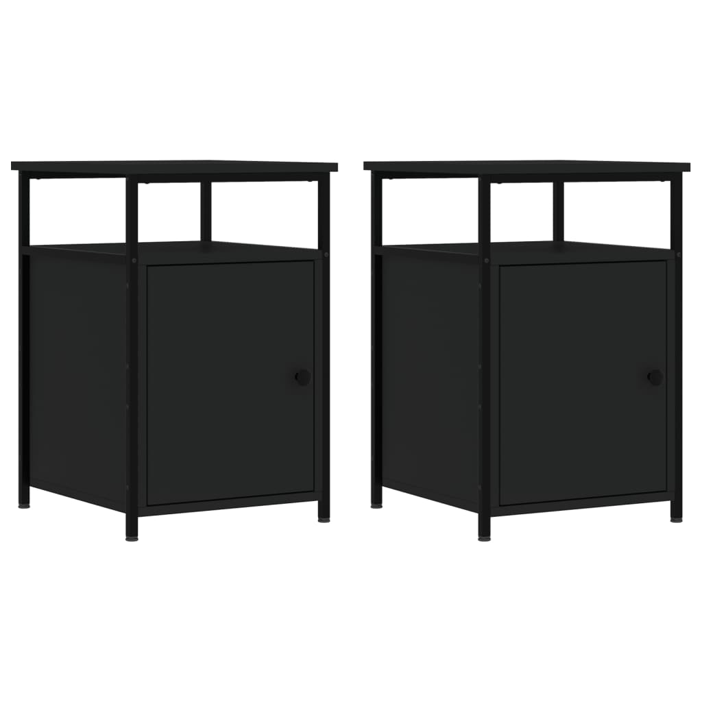 Comodini 2 pz Neri 40x42x60 cm in Legno Multistrato