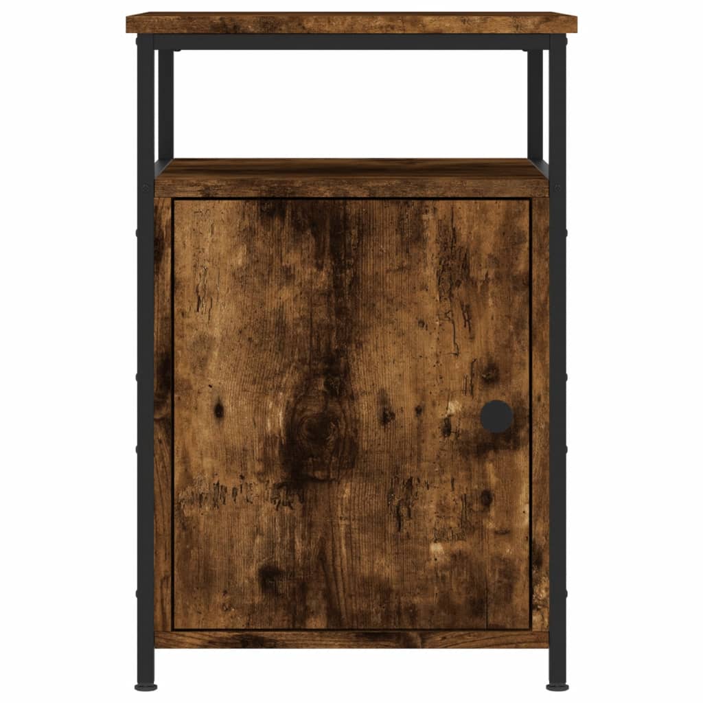 Comodini 2 pz Rovere Fumo 40x42x60 cm in Legno Multistrato