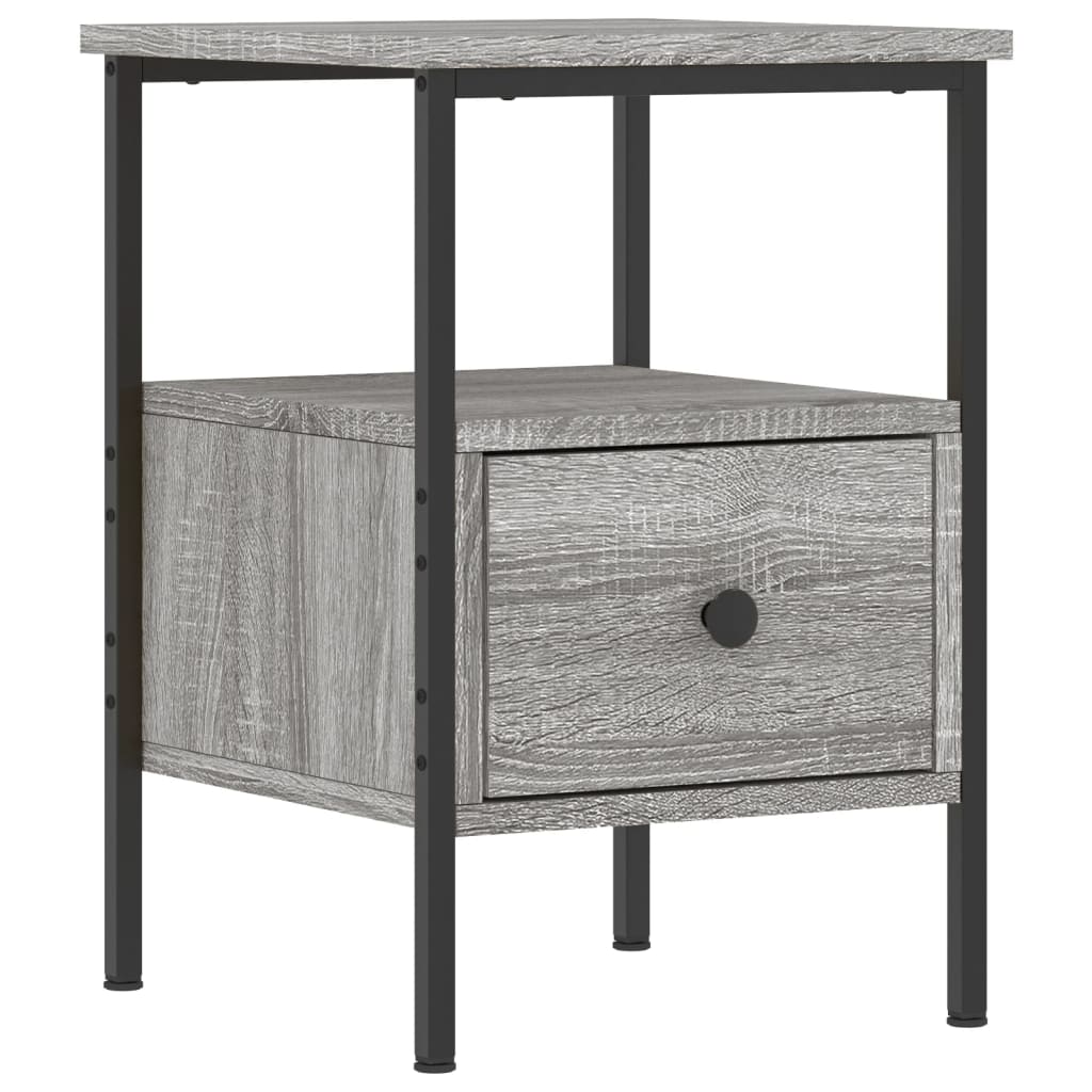 Comodini 2pz Grigio Sonoma 34x36x50 cm in Legno Multistrato