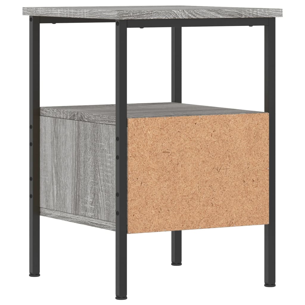 Comodini 2pz Grigio Sonoma 34x36x50 cm in Legno Multistrato