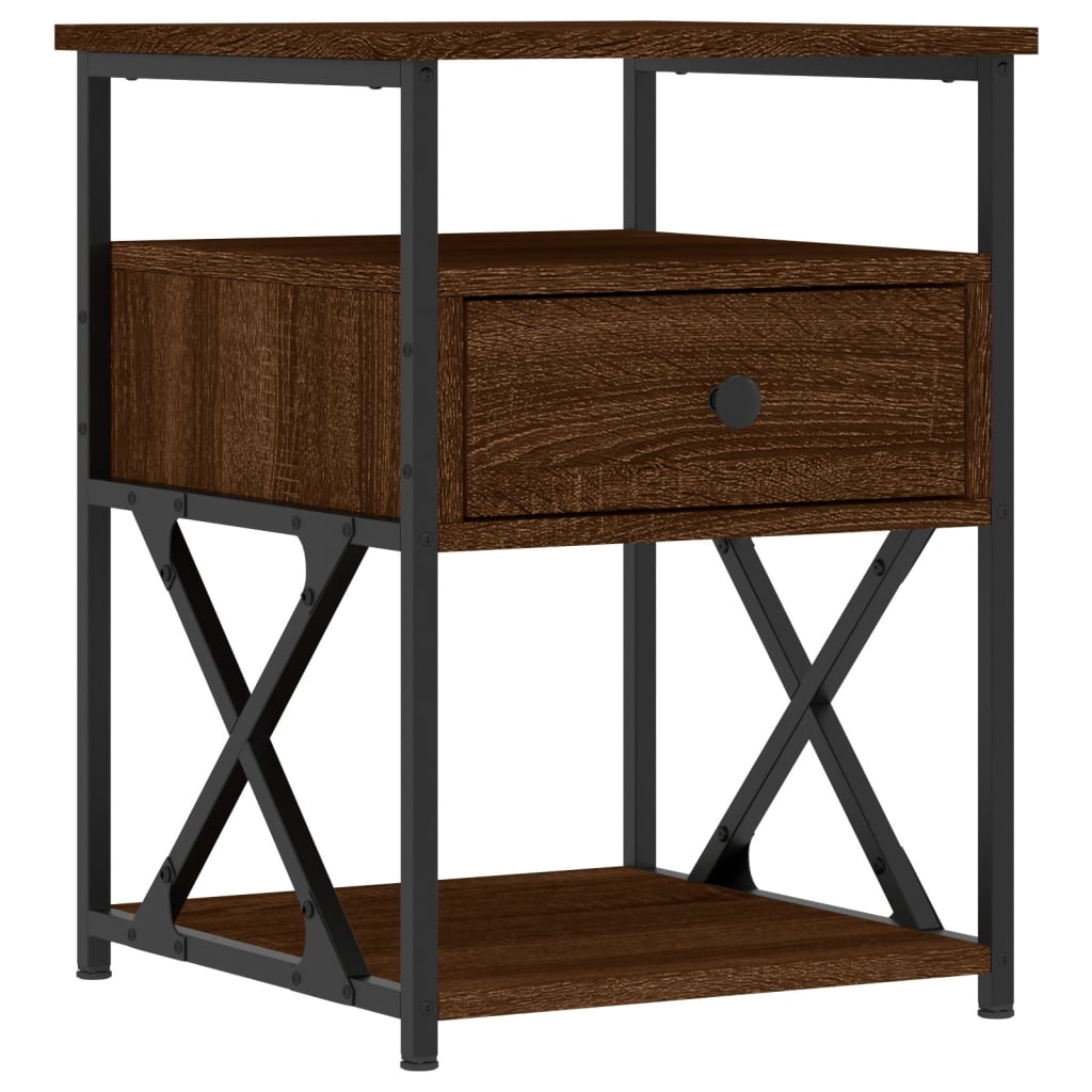 Comodini 2 pz Rovere Marrone 40x42x55 cm in Legno Multistrato