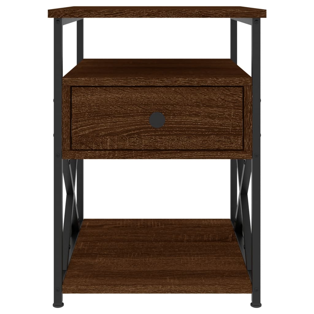 Comodini 2 pz Rovere Marrone 40x42x55 cm in Legno Multistrato