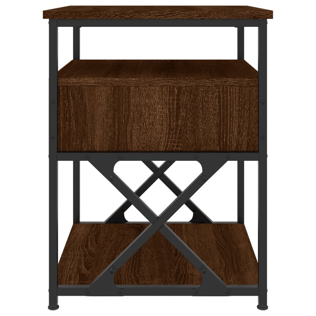 Comodini 2 pz Rovere Marrone 40x42x55 cm in Legno Multistrato