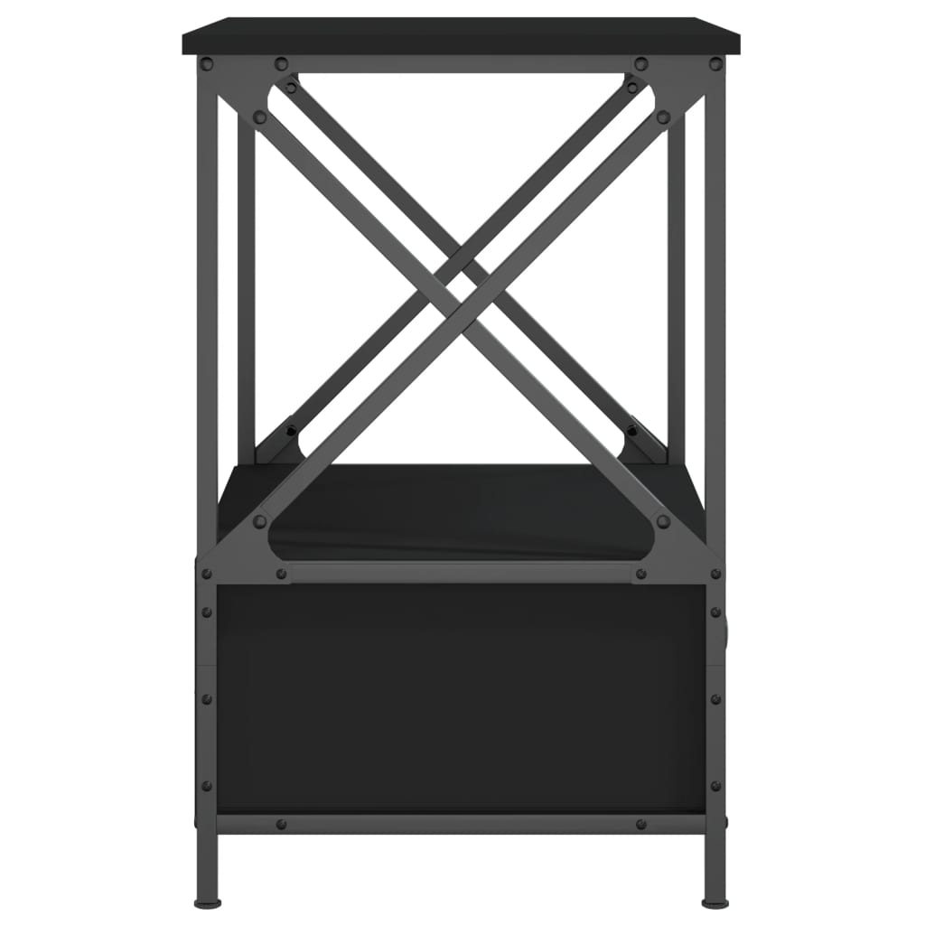 Comodini 2 pz Neri 50x41x65 cm in Legno Multistrato
