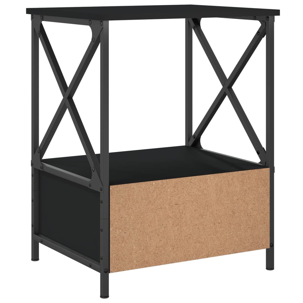 Comodini 2 pz Neri 50x41x65 cm in Legno Multistrato