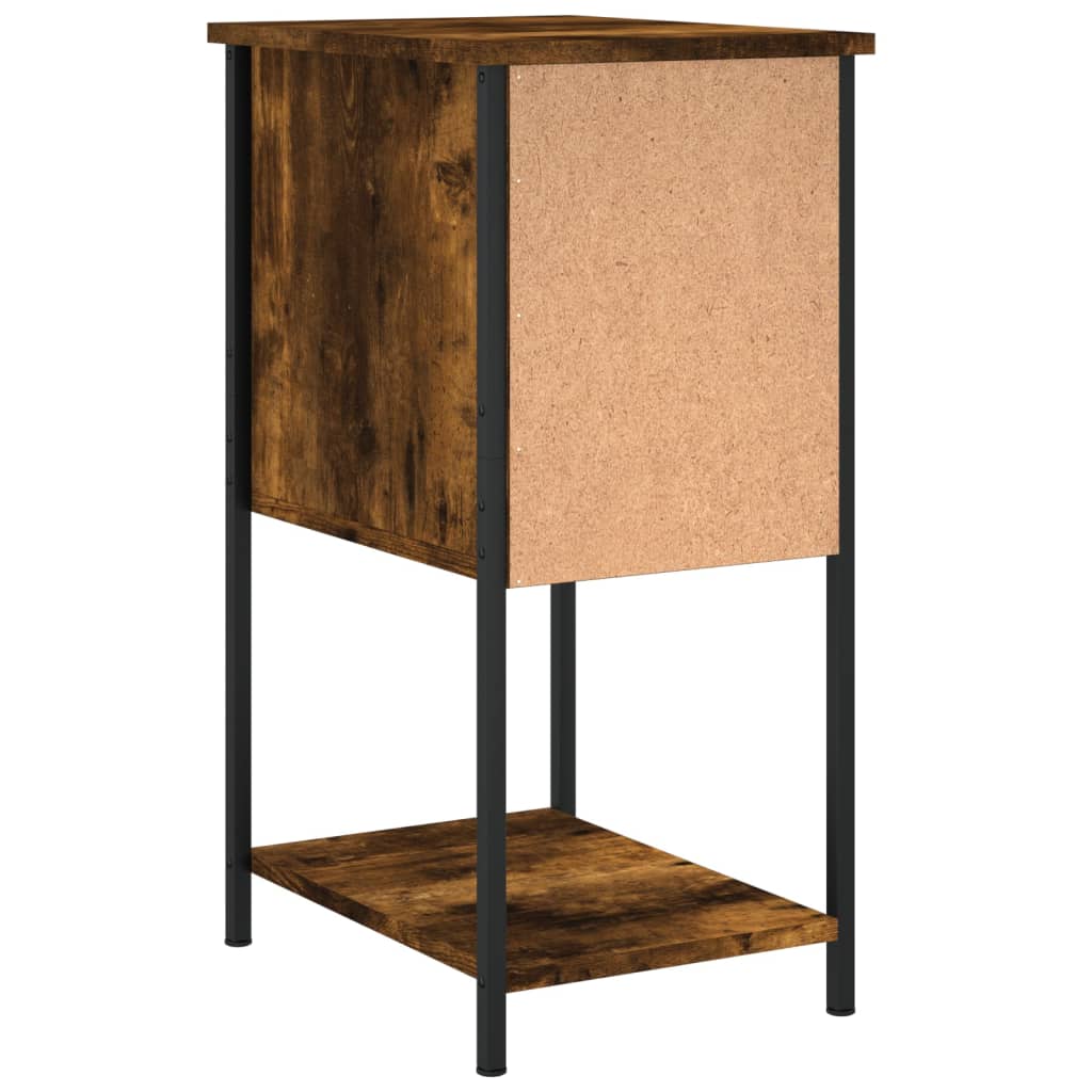 Comodini 2 pz Rovere Fumo 32x42x70 cm in Legno Multistrato