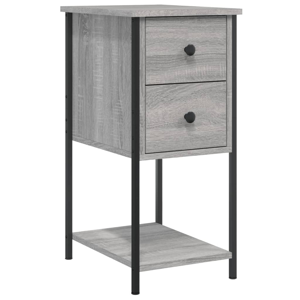 Comodino Grigio Sonoma 32x42x70 cm in Legno Multistrato