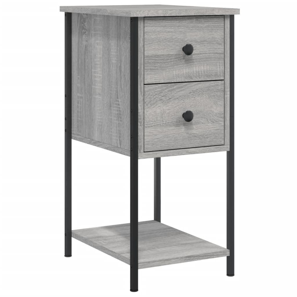 Comodini 2 pz Grigio Sonoma 32x42x70 cm in Legno Multistrato