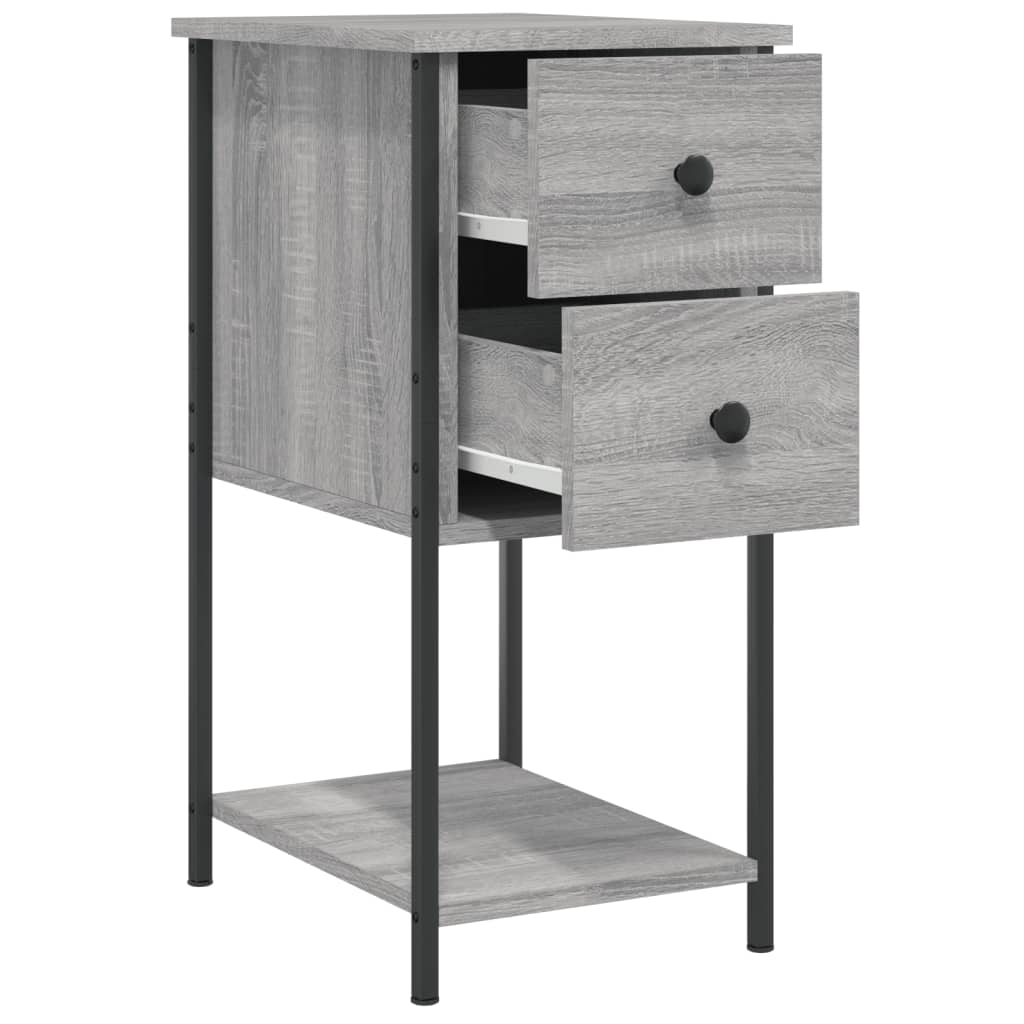 Comodini 2 pz Grigio Sonoma 32x42x70 cm in Legno Multistrato