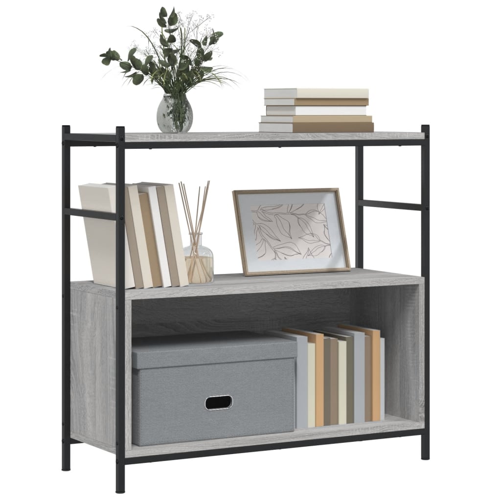 Libreria Grigio Sonoma 80x30x78,5 cm Legno Multistrato e Ferro | homemem39
