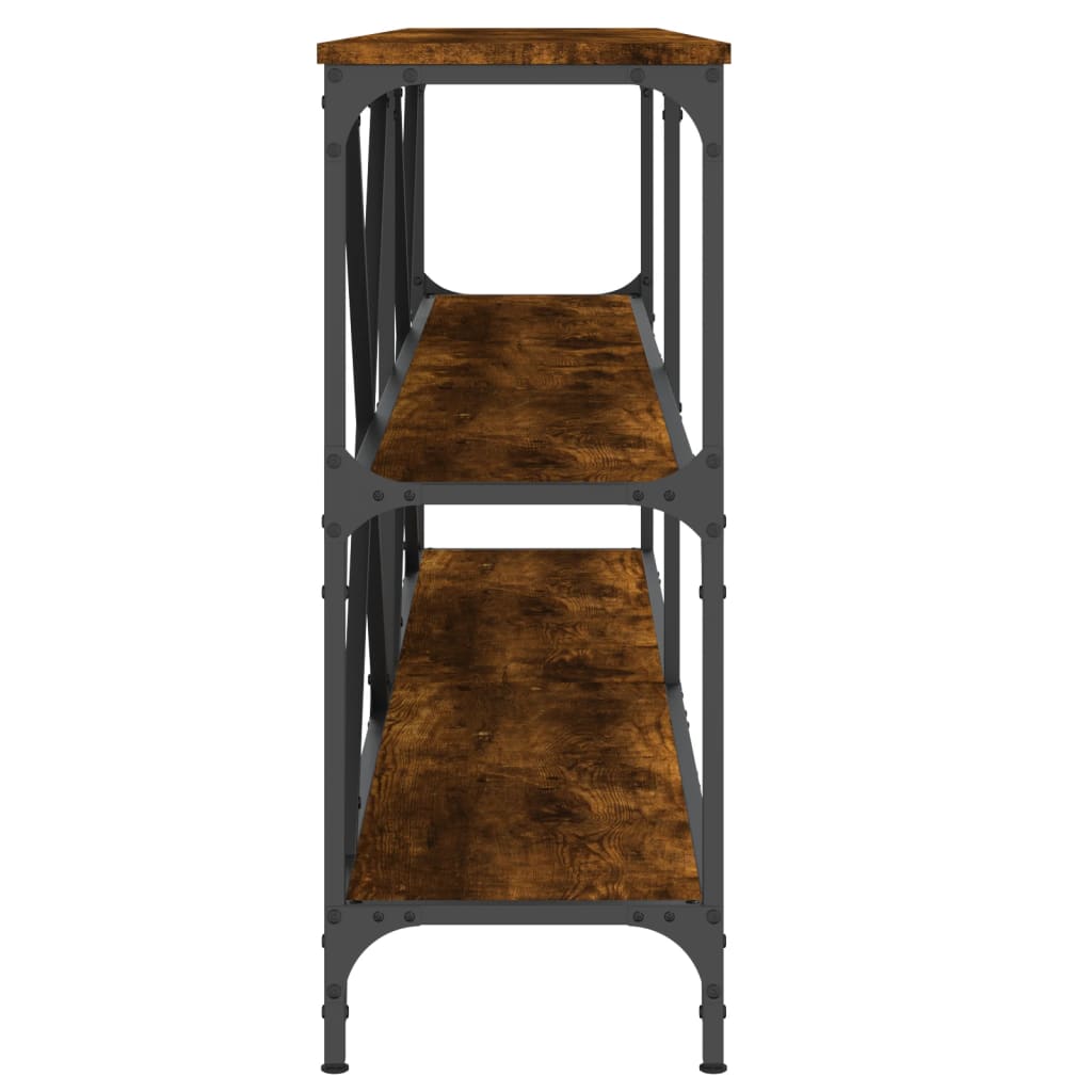 Tavolo Consolle Rovere Fumo 180x30x75cm Legno Multistrato Ferro - homemem39