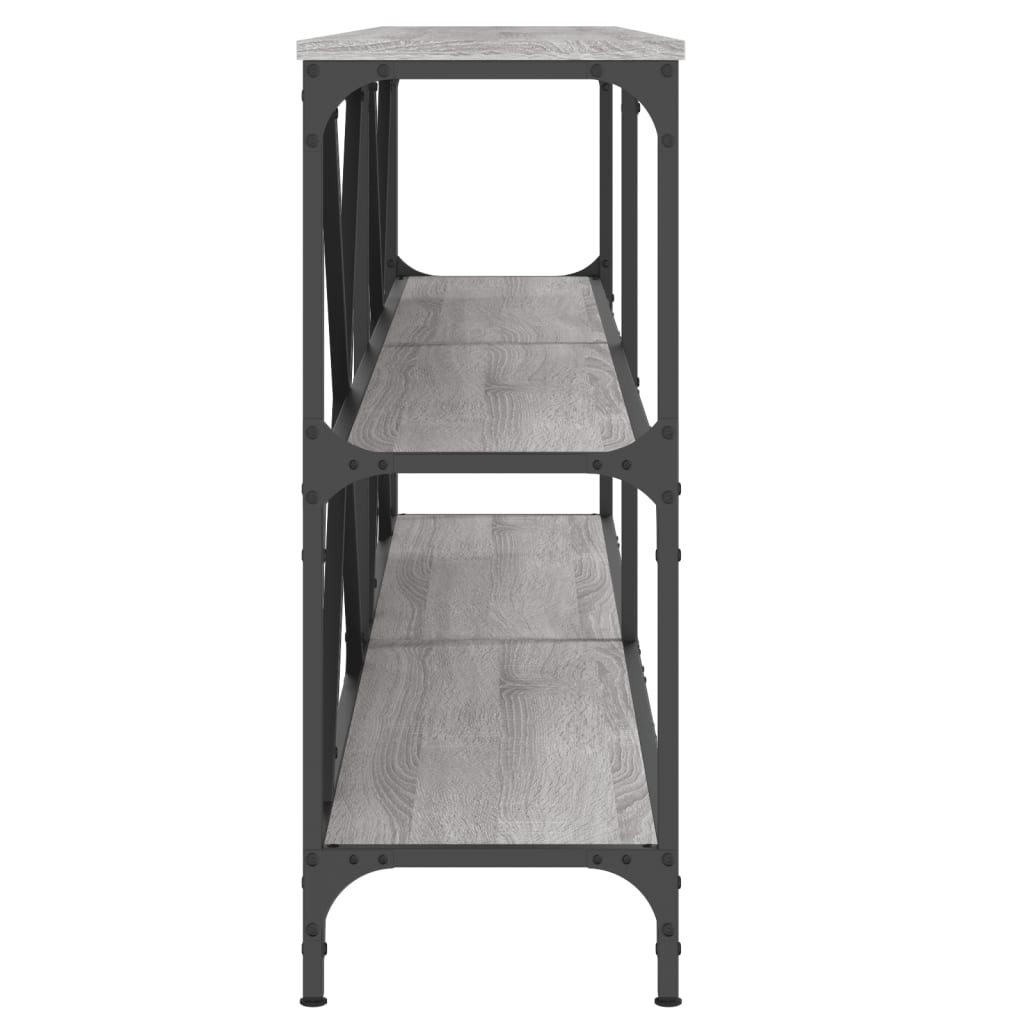 Tavolino Grigio Sonoma 180x30x75cm in Legno Multistrato e Ferro - homemem39