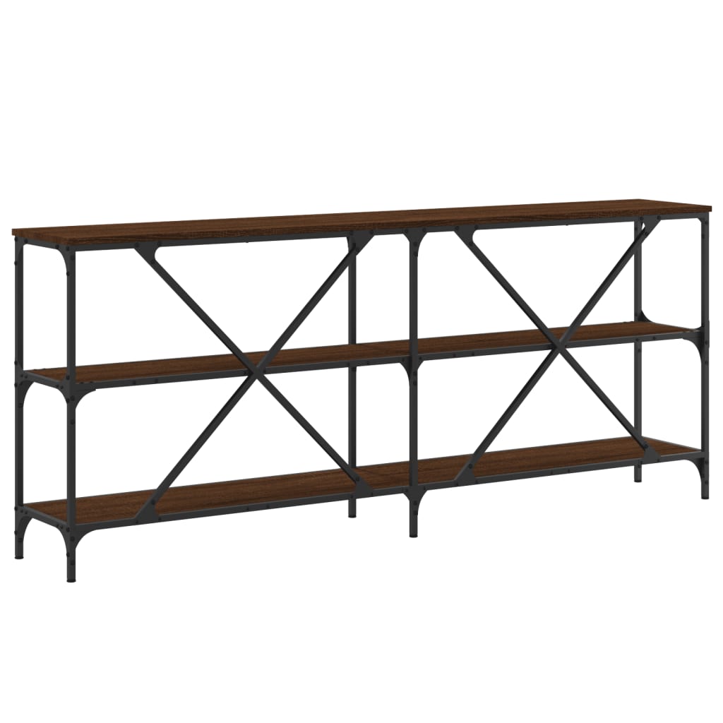 Tavolo Consolle Rovere Marrone 180x30x75 cm Multistrato e Ferro - homemem39