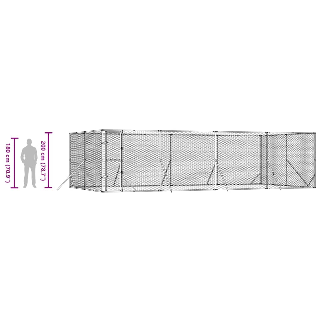 Cuccia per Cani da Esterno Argento 8x4x2 m in Acciaio Zincato | homemem39