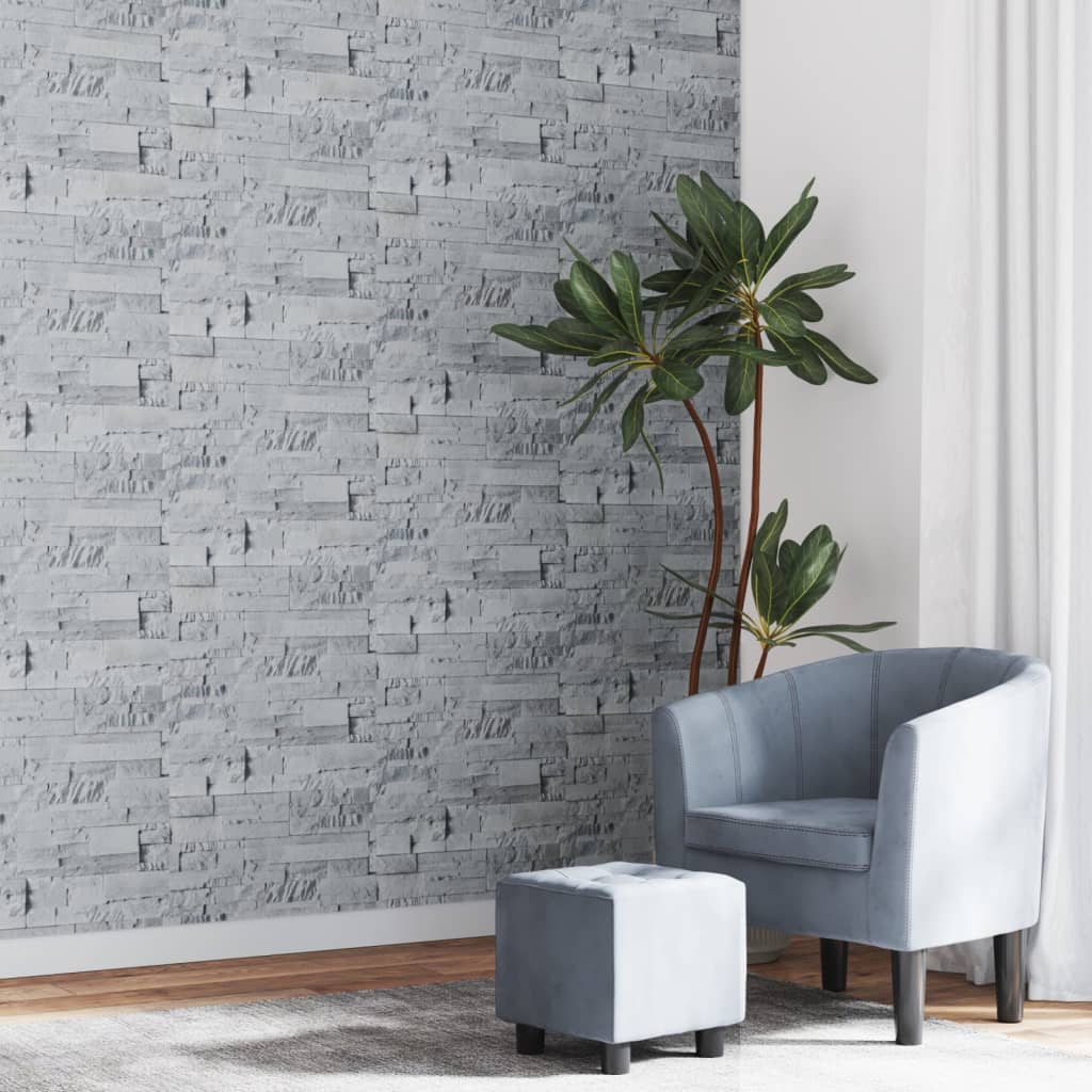 Carta da Parati 3D Pietra Grigio Chiaro 10x0,53 m Non Tessuto - homemem39