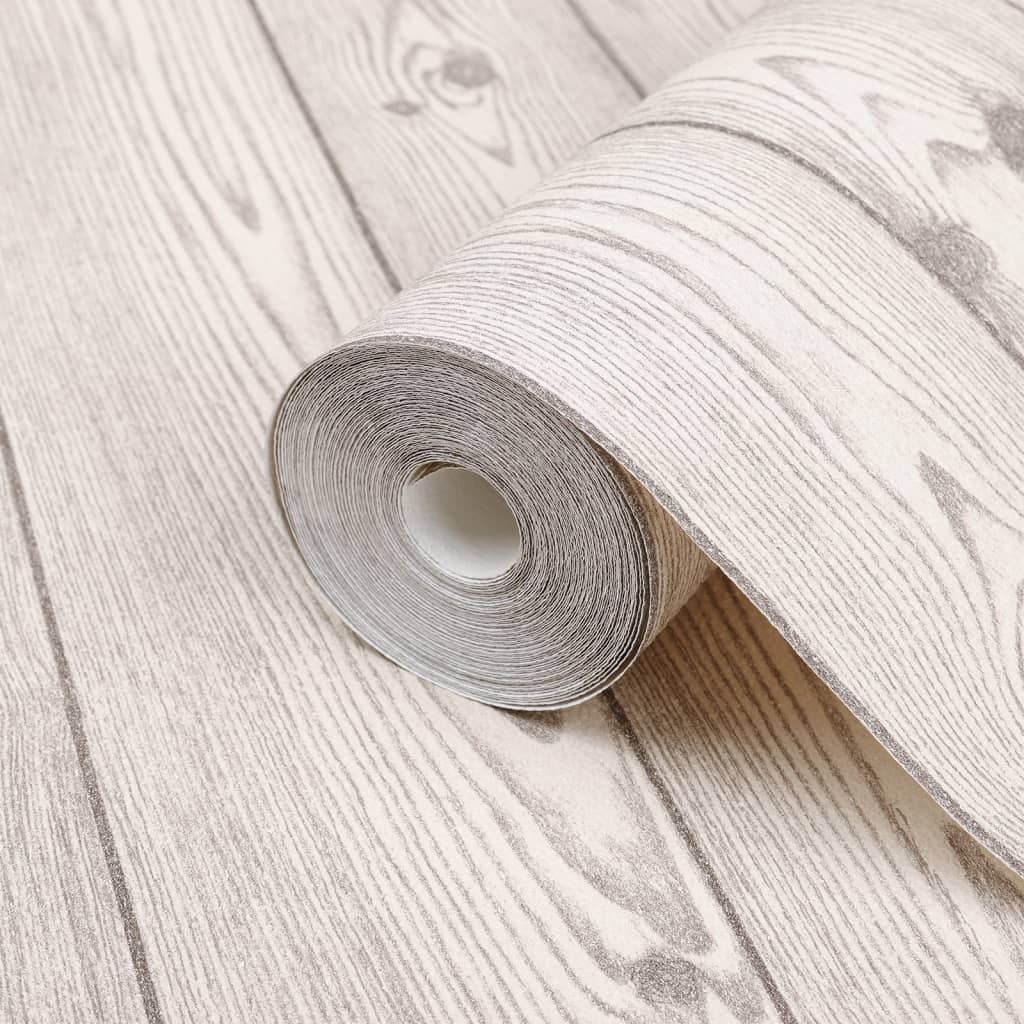 Carta da Parati 3D Motivo Legno Grigio 10x0,53 m Non Tessuto - homemem39