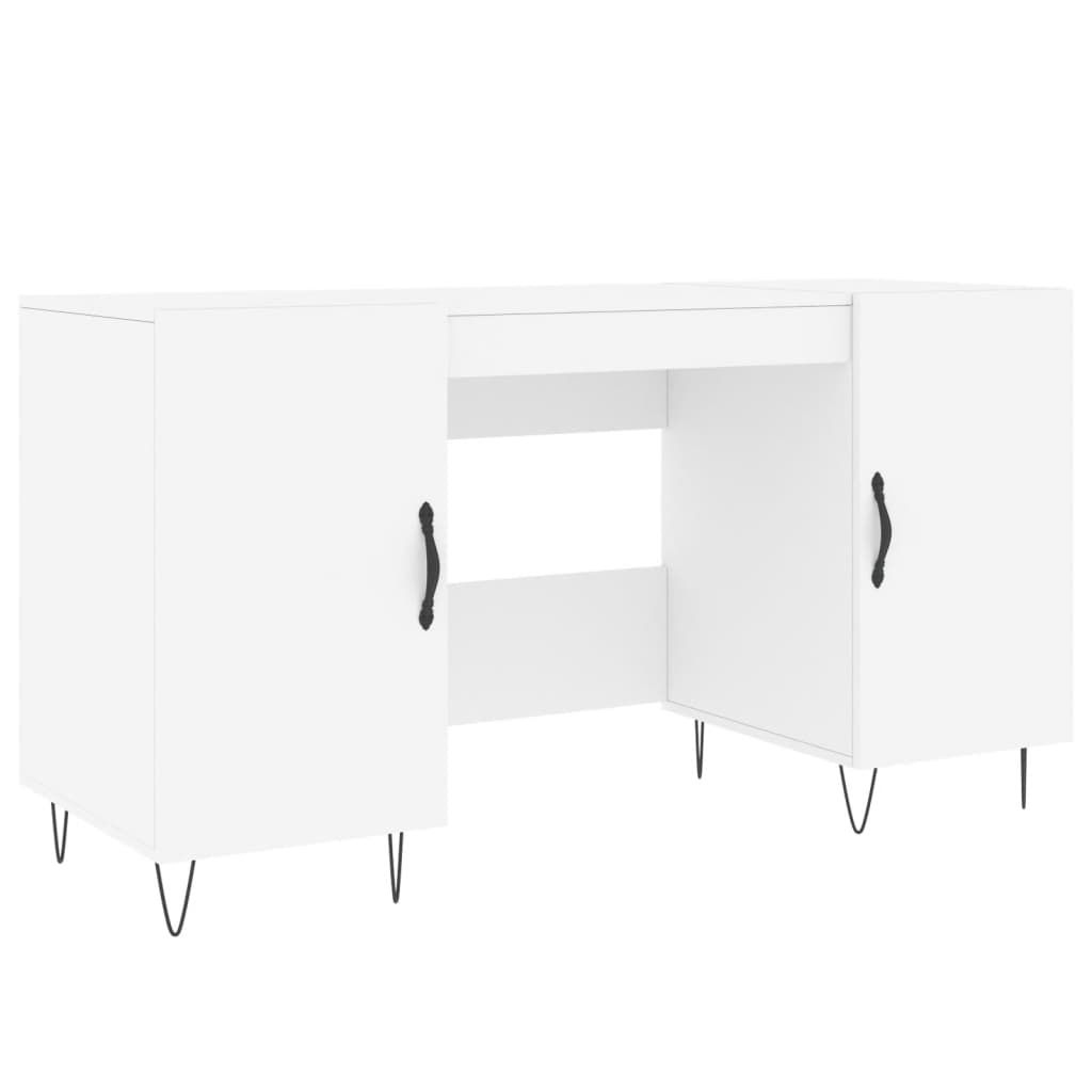 Scrivania Bianca 140x50x75 cm in Legno Multistrato - homemem39