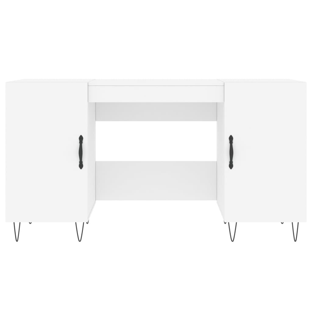 Scrivania Bianca 140x50x75 cm in Legno Multistrato - homemem39