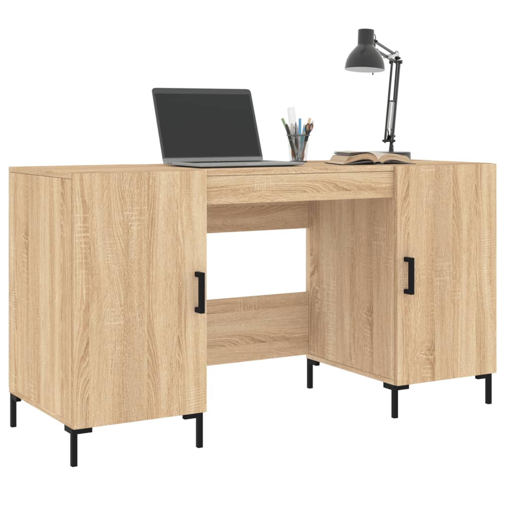 Scrivania Rovere Sonoma 140x50x75 cm in Legno Multistrato - homemem39