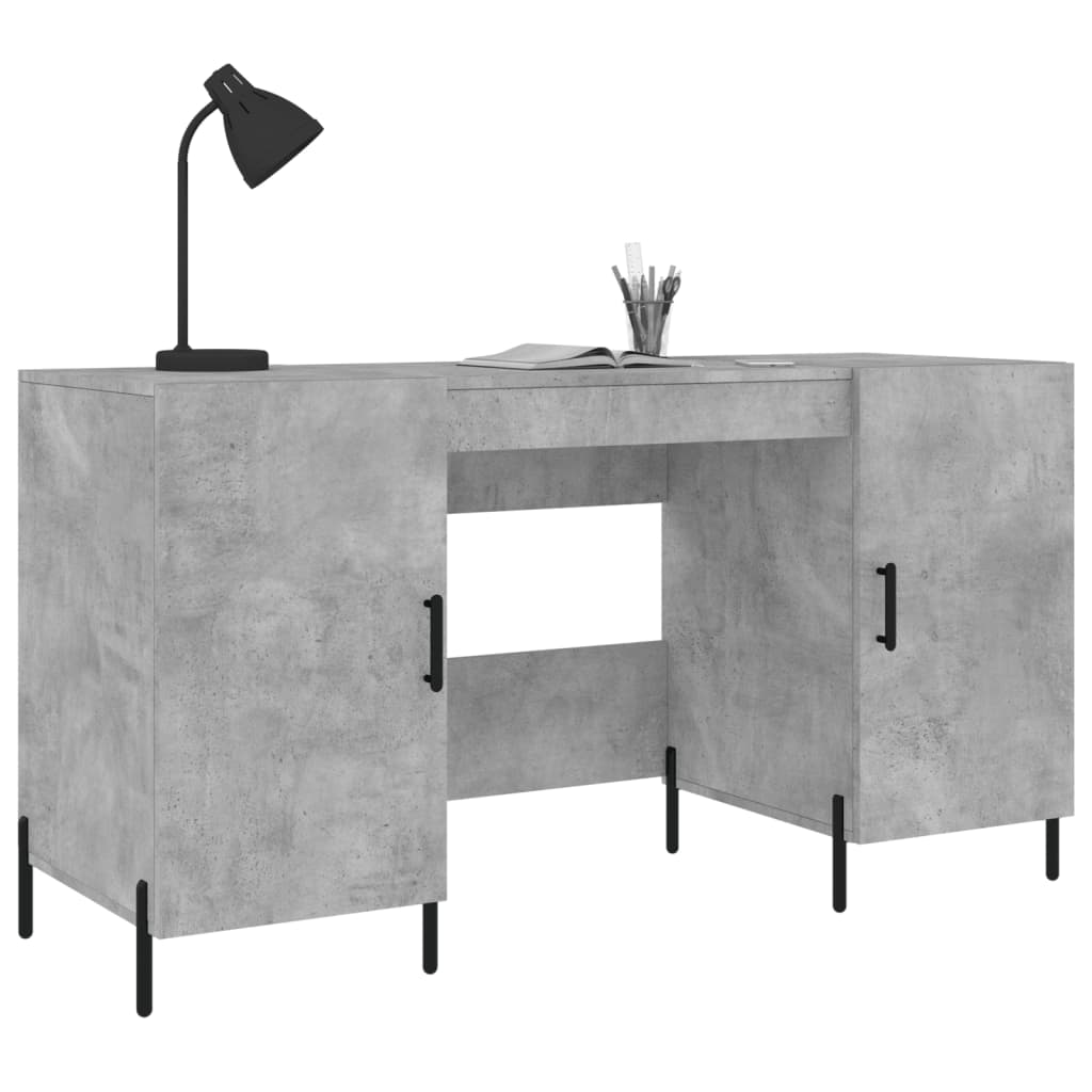 Scrivania Grigio Cemento 140x50x75 cm in Legno Multistrato - homemem39
