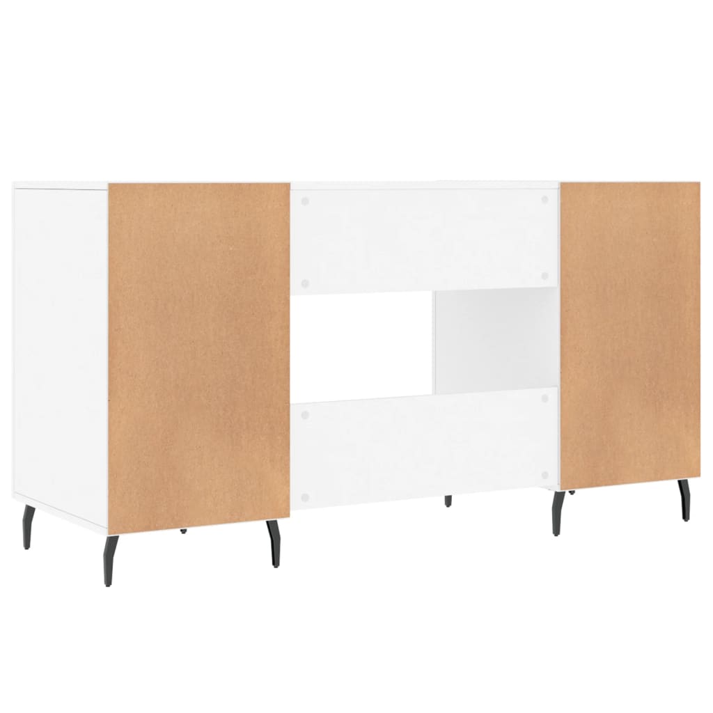 Scrivania Bianca 140x50x75 cm in Legno Multistrato - homemem39