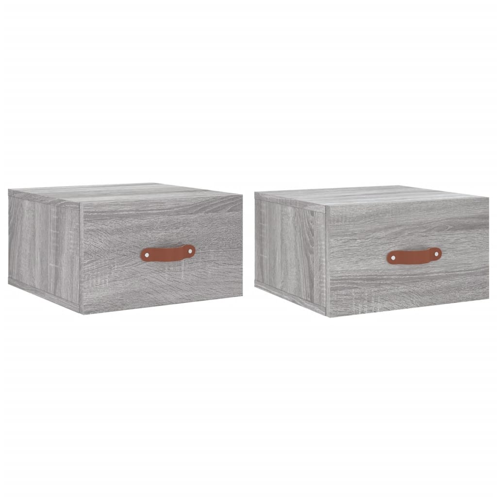 Comodini a Muro 2 pz Grigio Sonoma 35x35x20 cm - homemem39