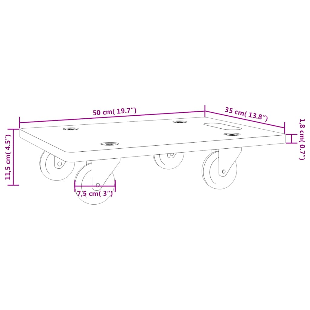 Pedane di Trasporto 2 pz Rettangolari 50x35x11,5 cm 250 kg | homemem39