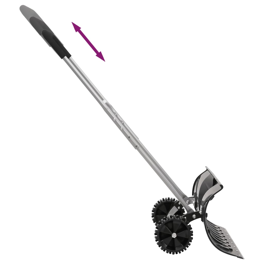 Pala da Neve con Manico Allungabile Nero 66cm Lama Acciaio - homemem39