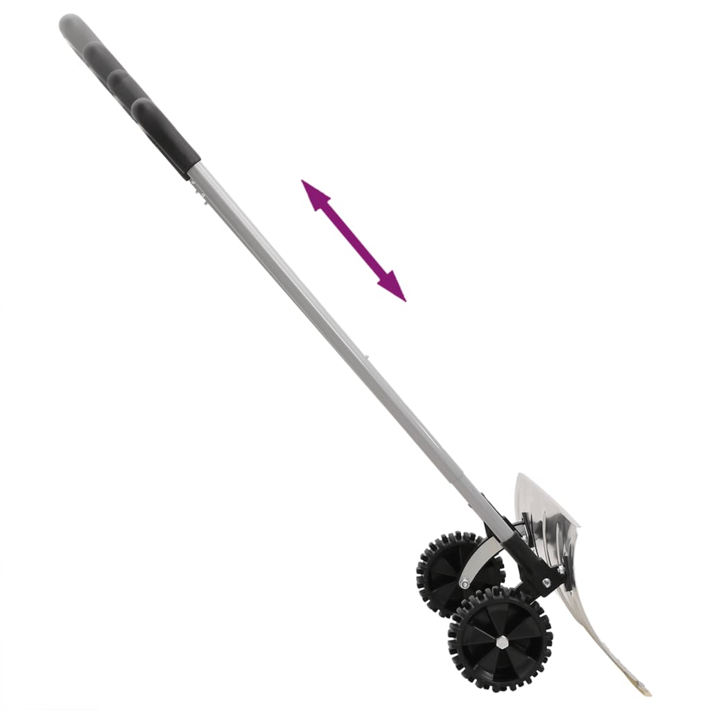 Pala da Neve con Manico Allungabile Argento 61 cm Lama Acciaio - homemem39