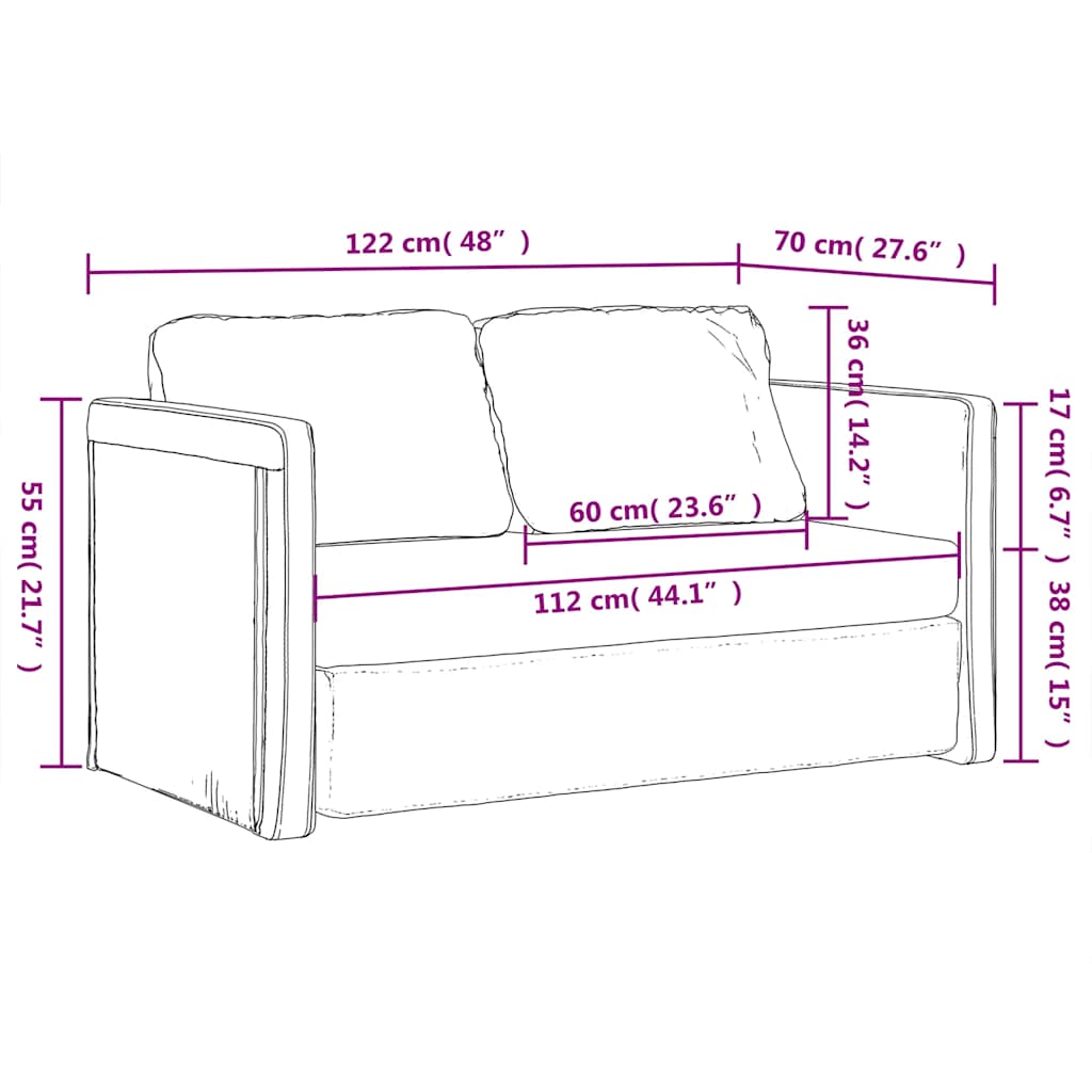 Divano Letto da Terra 2 in 1 Giallo Scuro 122x204x55 cm Velluto | homemem39