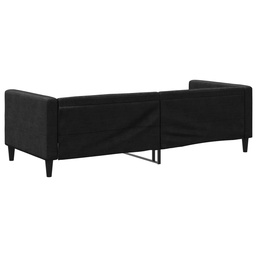 Letto da Giorno Nero 80x200 cm in Tessuto