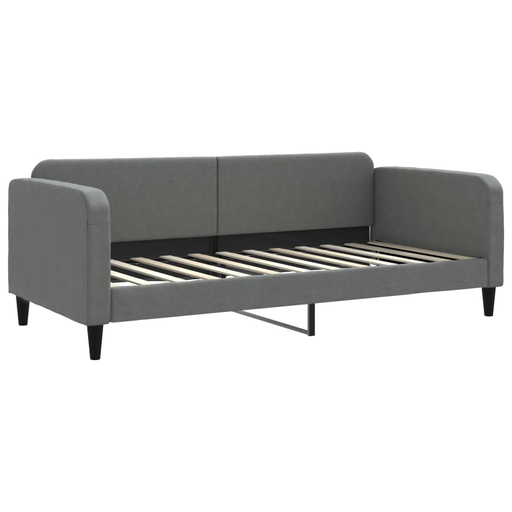 Letto da Giorno Grigio 90x200 cm in Tessuto