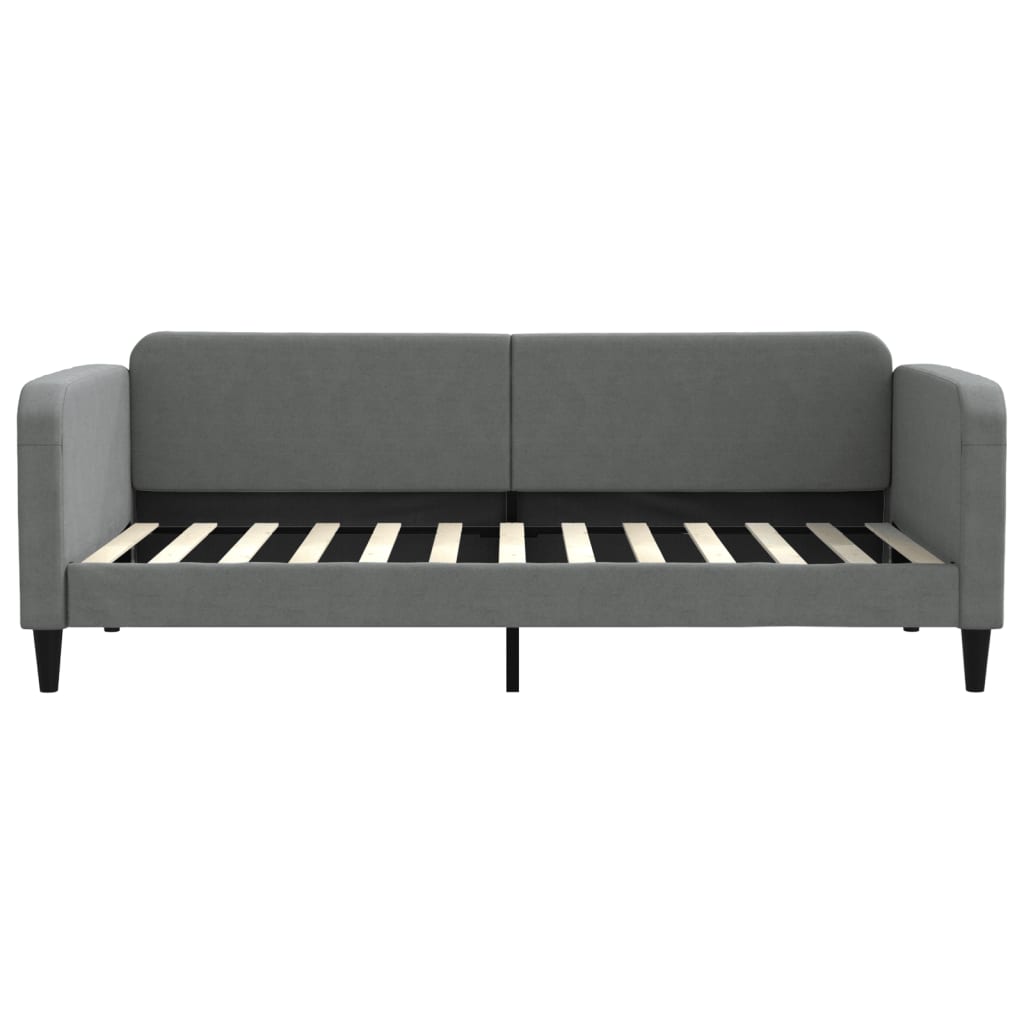 Letto da Giorno Grigio 90x200 cm in Tessuto