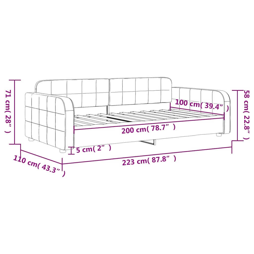 Letto da Giorno Verde Scuro 100x200 cm in Velluto | homemem39