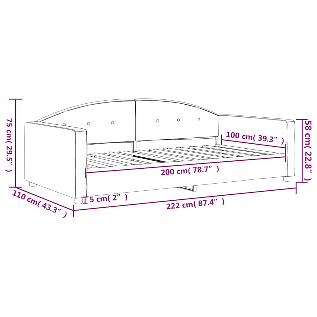 Letto da Giorno Blu 100x200 cm in Velluto | homemem39