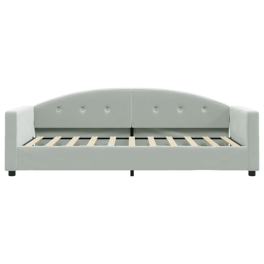 Letto da Giorno Grigio Chiaro 90x190 cm in Velluto