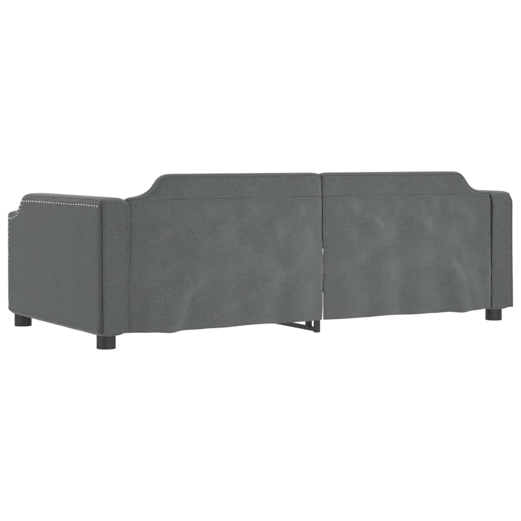 Letto da Giorno Grigio 90x200 cm in Tessuto