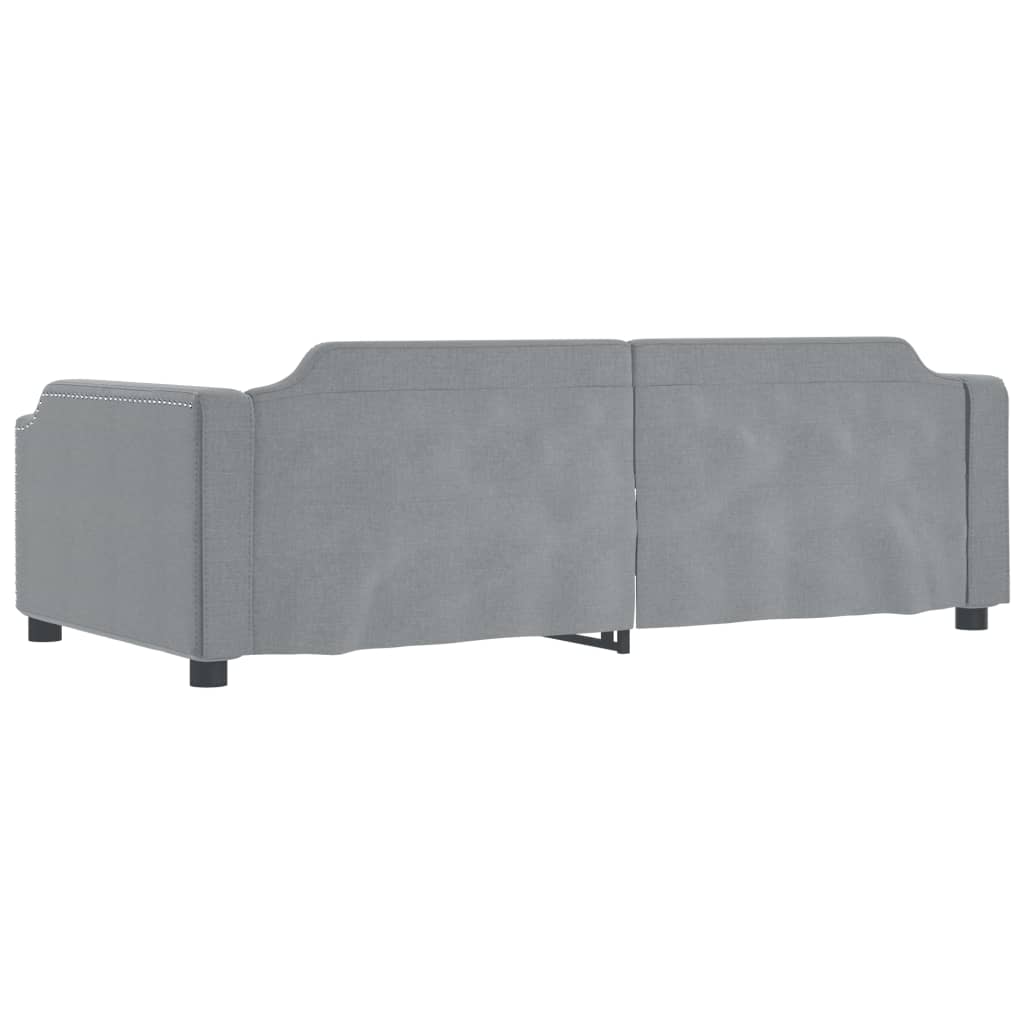 Letto da Giorno Grigio Chiaro 90x190 cm in Tessuto