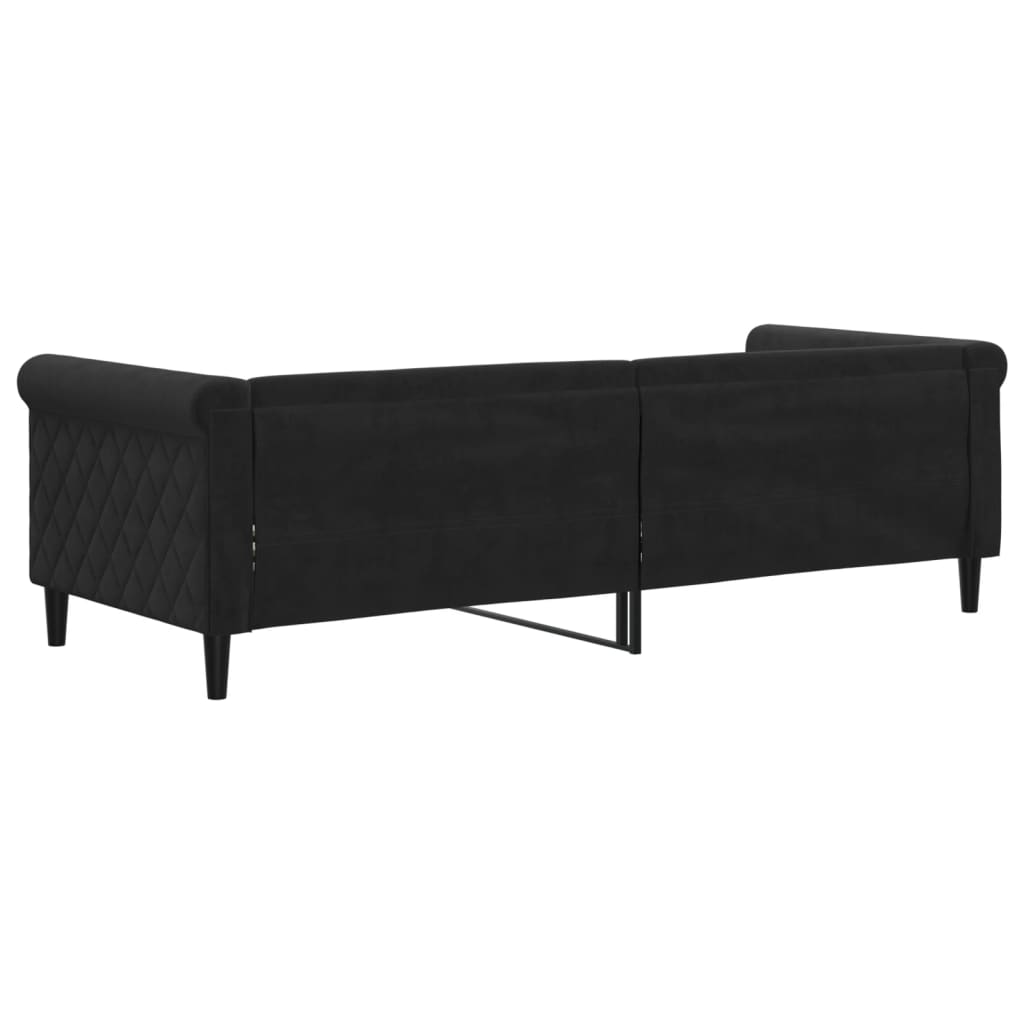 Letto da Giorno Nero 80x200 cm in Velluto